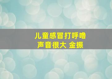 儿童感冒打呼噜声音很大 金振